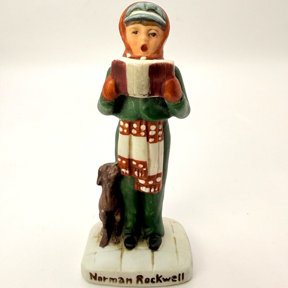 Norman Rockwell "The Caroler" NR-203 Vintage 1979 Ceramic Figurine 3.8”